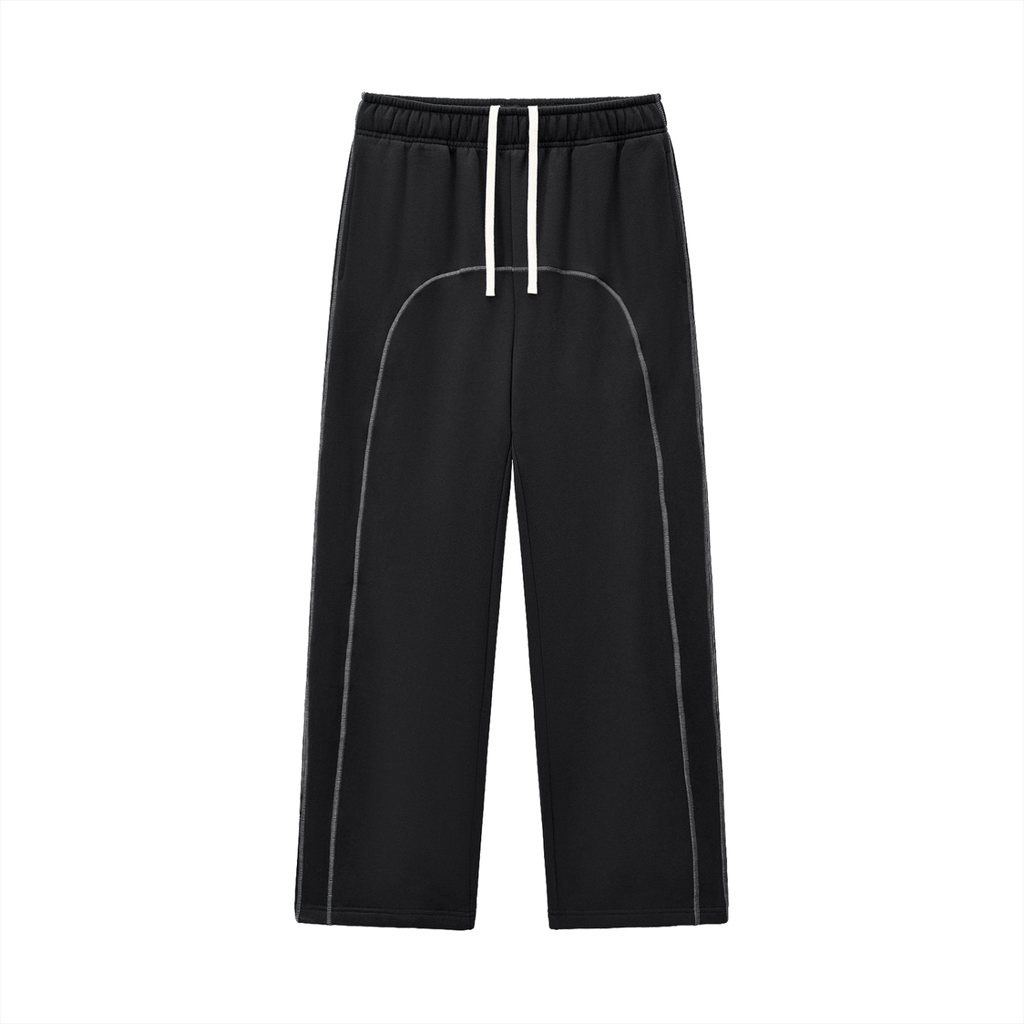 Pantalon de survêtement en polaire à surpiqûres contrastées