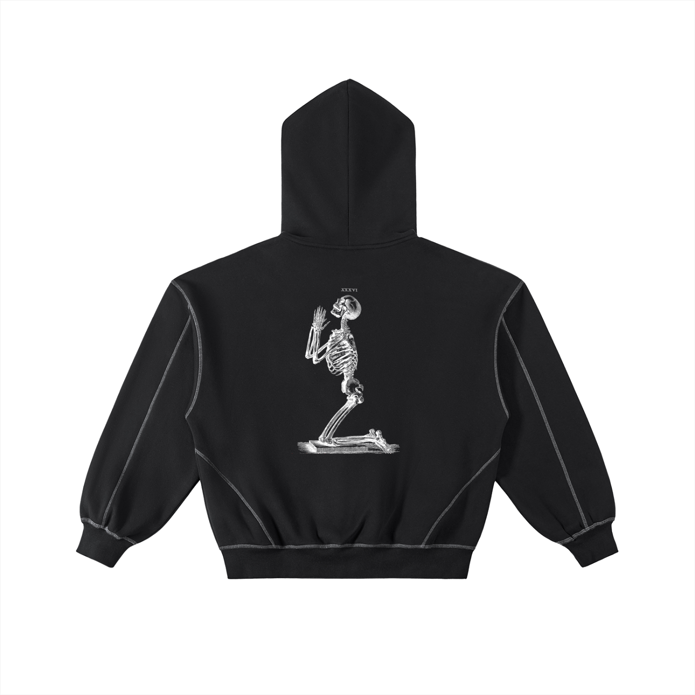 Sweat à capuche zippé en polaire à coutures contrastées